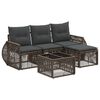 vidaXL Ensemble de canap&eacute; de jardin 5 pcs Gris et Gris fonc&eacute; polyrotin
