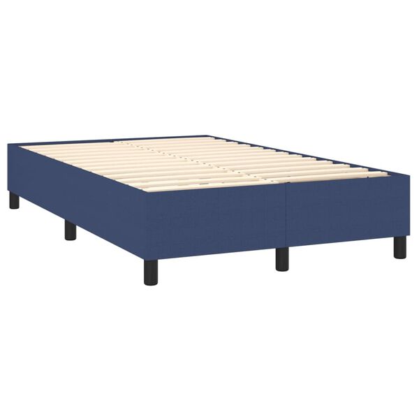 vidaXL Sommier &agrave; lattes de lit avec matelas Bleu 140x190 cm Tissu