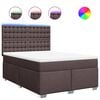 vidaXL Sommier &agrave; lattes de lit avec matelas Marron fonc&eacute; 140x190 cm