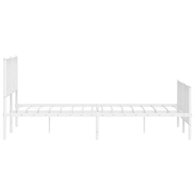 vidaXL Cadre de lit métal sans matelas et pied de lit blanc 183x213 cm