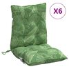 vidaXL Coussins de chaise &agrave; dossier bas lot de 6 mod&egrave;le de feuille