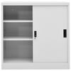 vidaXL Armoire de bureau porte coulissante Gris clair 90x40x90cm Acier