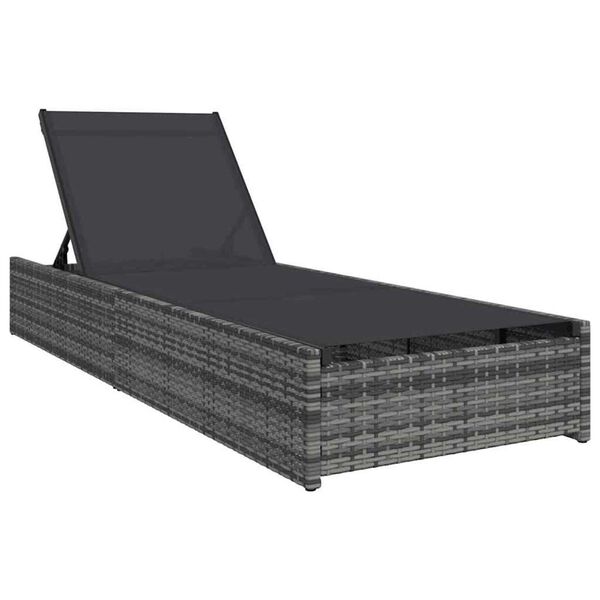 vidaXL Transat Gris 200,5 x 70 x 75 cm polyrotin