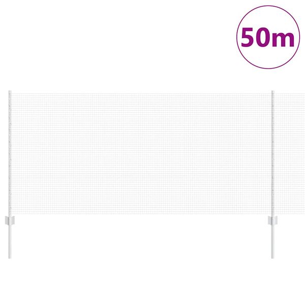 vidaXL Cl&ocirc;ture et Poteau Argent 1 x 50 m Acier