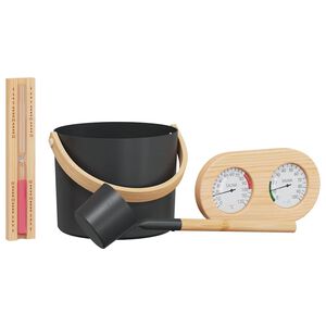 vidaXL Ensemble d'accessoires de sauna 4 pi&egrave;ces Noir