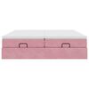 vidaXL Cadre de lit ottoman avec matelas rose 160x200 cm velours