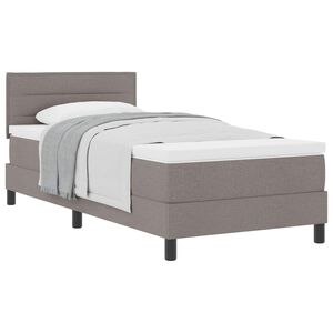 vidaXL Lit &agrave; ressorts avec matelas Taupe 90 x 200 cm tissu