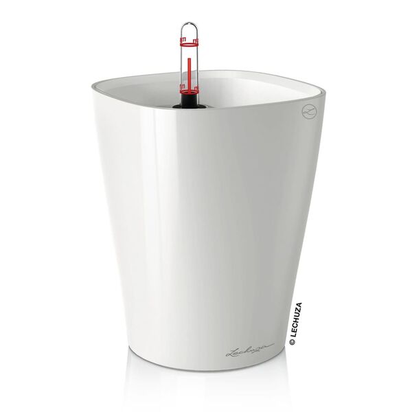 LECHUZA Jardini&egrave;re DELTINI ALL-IN-ONE Blanc brillant