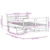 vidaXL Cadre de lit sans matelas cire marron 120x200cm bois pin massif