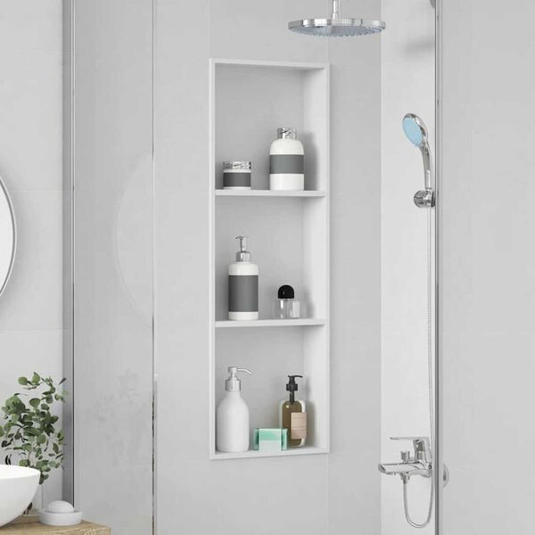 vidaXL Niche de Douche Blanc 90 x 30 x 9,5 cm Acier inoxydable