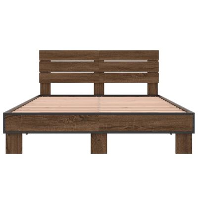 vidaXL Cadre de lit sans matelas chêne marron 135x190 cm