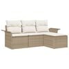 vidaXL Ensemble de Canap&eacute;s avec coussin 4 pcs Beige polyrotin