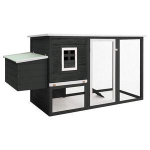 vidaXL Poulailler d'ext&eacute;rieur avec 1 nichoir Gris Bois