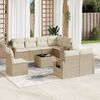 vidaXL Salon de jardin avec coussins 9 pcs beige r&eacute;sine tress&eacute;e