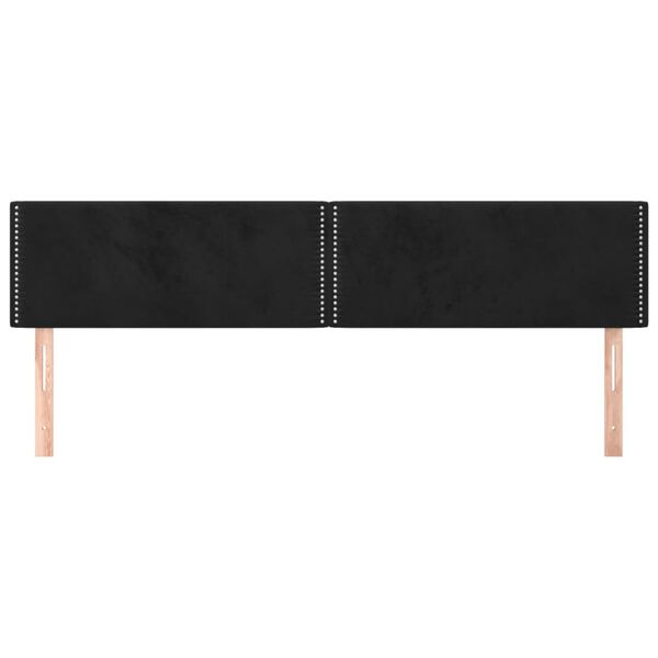 vidaXL T&ecirc;tes de lit 2 pcs Noir 80x5x78/88 cm Velours