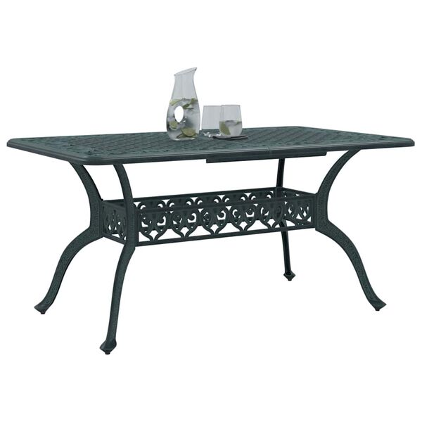 vidaXL Table de jardin vert 150x90x72 cm aluminium coul&eacute;