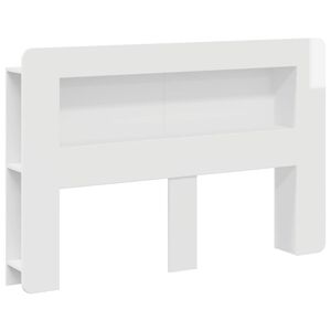 vidaXL Cabinet de T&ecirc;te de Lit Blanc brillant Bois d&rsquo;ing&eacute;nierie
