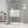 vidaXL Paroi de douche Noir 100x195 cm Verre ESG demi-d&eacute;poli