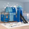 vidaXL Lit mezzanine pour enfants Noir et Bleu 107 x 200 cm M&eacute;tал