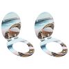 vidaXL lot de 2 Si&egrave;ges WC MDF couvercle fermeture en douceur Coquille