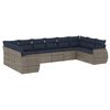 vidaXL Ensemble de canap&eacute; de jardin 10 pcs avec coussins gris r&eacute;sine tress&eacute;e