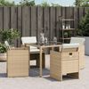 vidaXL Chaises de jardin avec coussins lot de 4 beige r&eacute;sine tress&eacute;e