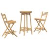 vidaXL Ensemble de bar d'ext&eacute;rieur pliable en bambou 3 pcs