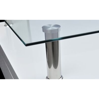 vidaXL Table basse avec dessus de table en verre Blanc