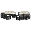 vidaXL Ensemble de canap&eacute; de jardin 13 pcs Noir polyrotin