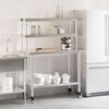 vidaXL Table de travail de cuisine avec &eacute;tag&egrave;re 110x55x150 cm inox