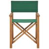 vidaXL Chaises de metteur en sc&egrave;ne lot de 2 Bois de teck massif Vert
