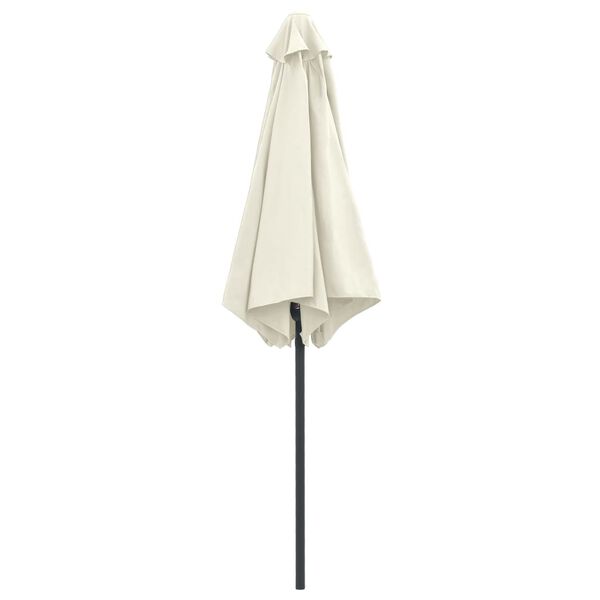 vidaXL Parasol de jardin et mât en aluminium 270x246 cm Blanc sable