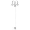 vidaXL Lampadaire de jardin E27 220 cm Aluminium 3 lanternes Blanc