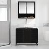 vidaXL Cabinet de salle de bain avec tiroir Ch&ecirc;ne noir 80 x 33 x 60 cm