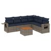 vidaXL Ensemble de canap&eacute; de jardin 7 pcs avec coussins gris r&eacute;sine tress&eacute;e