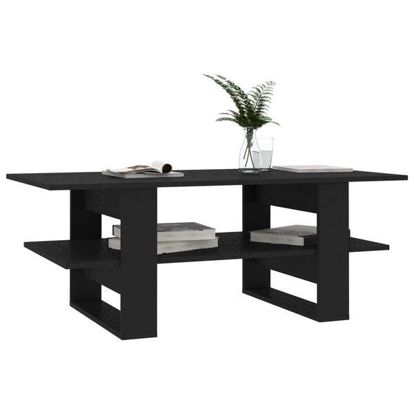 vidaXL Table basse noir 110x55x42 cm bois d'ing&eacute;nierie