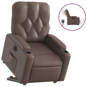 vidaXL Fauteuil inclinable &eacute;lectrique marron similicuir
