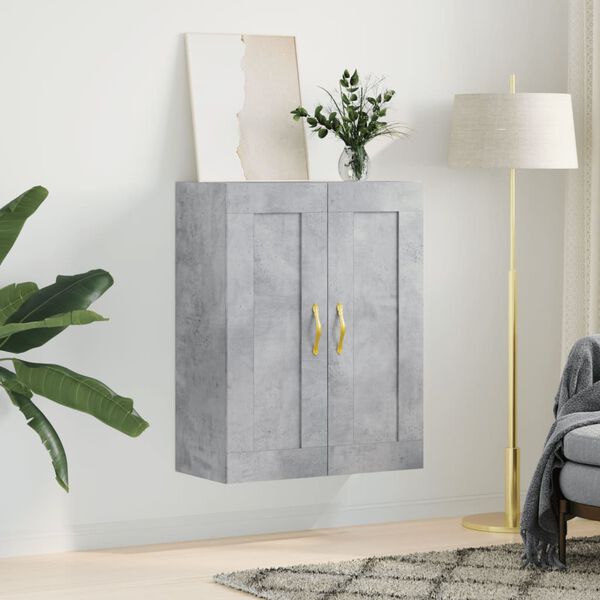 vidaXL Armoire murale gris béton 69,5x34x90 cm bois d'ingénierie