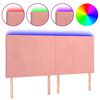 vidaXL T&ecirc;te de lit &agrave; LED Rose 200x5x118/128 cm Velours