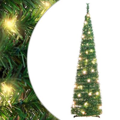 vidaXL Sapin de Noël artificiel escamotable 50 LED vert 120 cm