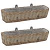 vidaXL Jardini&egrave;res de balcon 2 pcs osier avec rev&ecirc;tement en PE 80 cm
