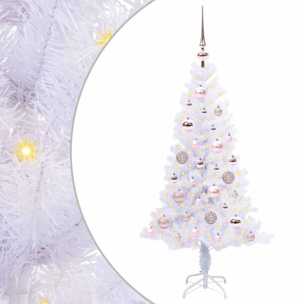 vidaXL Sapin de Noël artificiel avec 150 LED Blanc 120 cm PVC et Acier