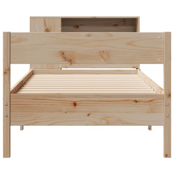 vidaXL Lit biblioth&egrave;que sans matelas 90x190 cm bois de pin massif