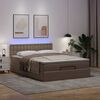vidaXL Lit ottoman avec matelas & LED Cappuccino 140x190cm similicuir