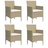vidaXL Ensemble &agrave; manger de jardin coussins 5 pcs Beige/noir