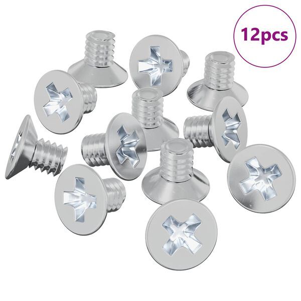 vidaXL Vis &agrave; t&ecirc;te frais&eacute;e 12 pcs Argent&eacute; M4 x 6 mm Fer