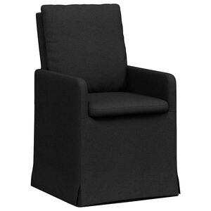 vidaXL Chaises de salle &agrave; manger 2 pcs Noir 57 x 67 x 98 cm tissu