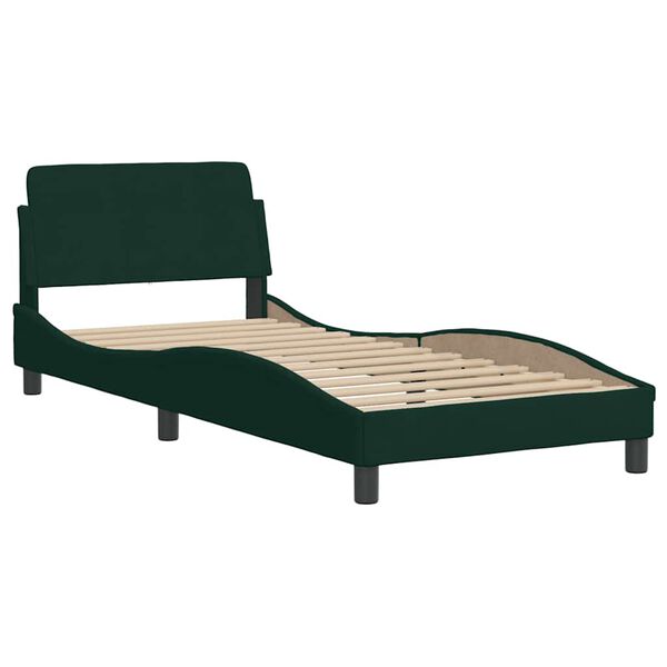 vidaXL Lit avec matelas vert fonc&eacute; 80x200 cm velours