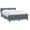 vidaXL Sommier &agrave; lattes de lit et matelas gris fonc&eacute; 160x210cm velours