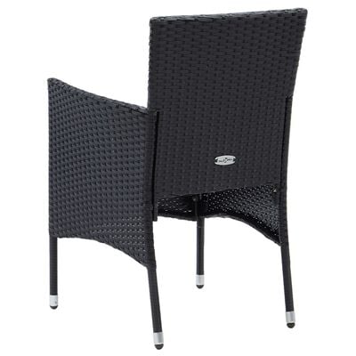 vidaXL Chaises à manger de jardin lot de 4 Résine tressée Noir